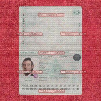 Morocco Passport Fake Template